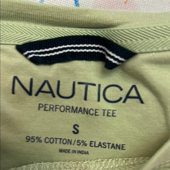 Nautica Green Short Sleeve Tee Classic Crew Neck - Picture 3 of 4